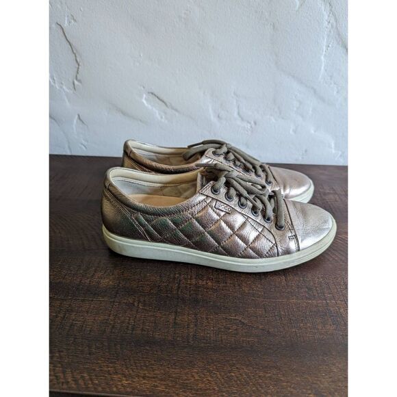 Ecco Women's Soft 7 Metallic Lace-up Sneaker Shoes - Size 39 - Picture 1 of 9